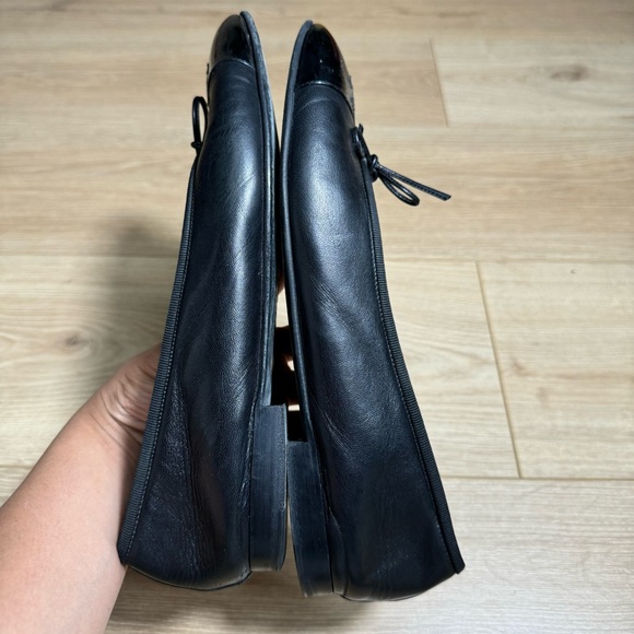 Chanel Black Leather Patent Cap Toe Ballerina Ballet Flats Size 10 Us. - Picture 9 of 10